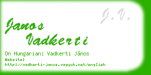 janos vadkerti business card